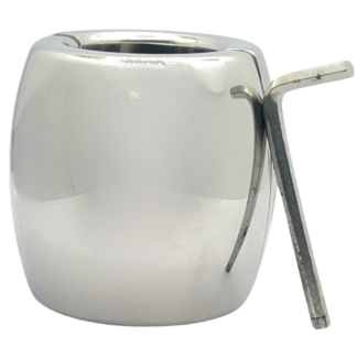 Stainless steel oval shaped testicular weight with threaded screws and allen key