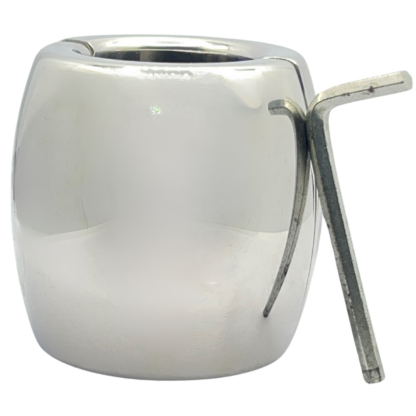 Stainless steel oval shaped testicular weight with threaded screws and allen key