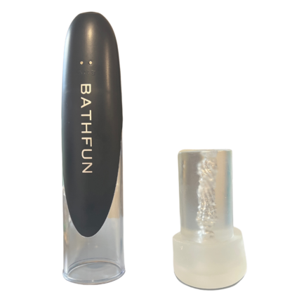 Bath mate Electric penis water pump next to silicone insert