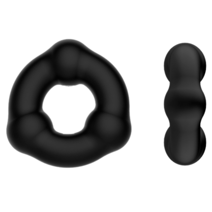 Crazy Bull Silicone Black Beaded Cock Ring