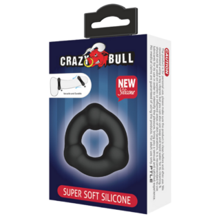 Crazy Bull Silicone Black Beaded Cock Ring Box