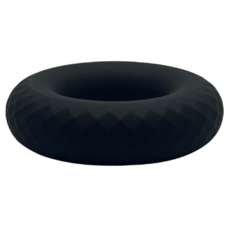 Black firm silicone cock ring
