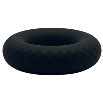 Black firm silicone cock ring