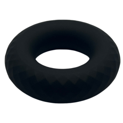 Black firm silicone cock ring