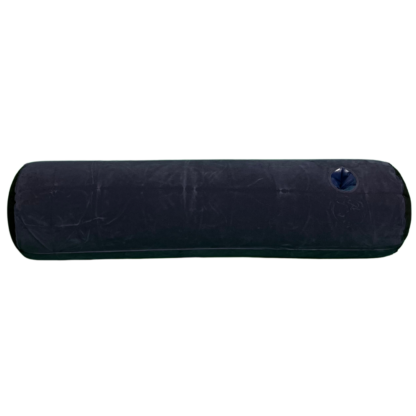 Inflatable sex pillow, black, with a hole in the middle, made of PVC flocking material.