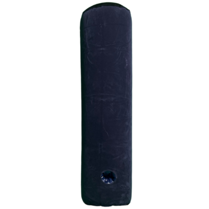 Inflatable sex pillow, black, with a hole in the middle, made of PVC flocking material.