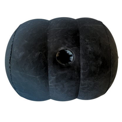 Inflatable sex pillow, black, with a hole in the middle