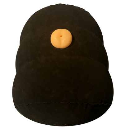 Inflatable sex pillow, black, with a hole in the middle with silicone insert