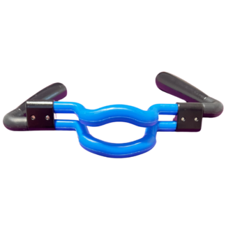 Penis stretching jelqle device with blue and black handles