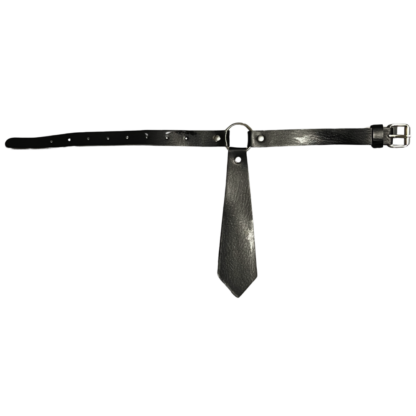 PU Leather tie choker with buckle for fetish wear BDSM