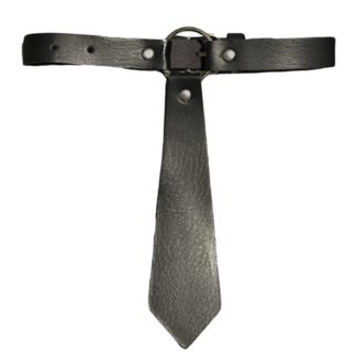 PU Leather tie choker with buckle for fetish wear BDSM