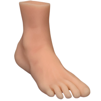 A silicone foot sex toy. Soft toes, sole of foot has vagina entry.