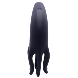Vibrant black octopus vibrator with silicone vibrating penis head massager.
