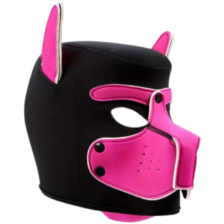 pup hood mask in hot pink