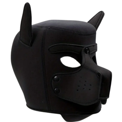 pup hood mask in Black