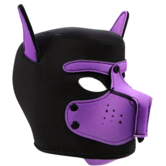 pup hood mask in purple
