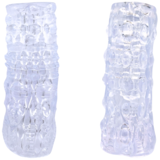 Ribbed silicone reversible masturbation sleeve