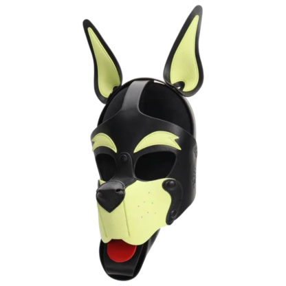 PU Leather Pup Hood in Glow in Yellow