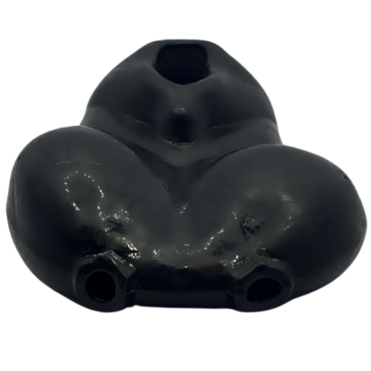 Black Silicone cock ring and egg shaped ball holder