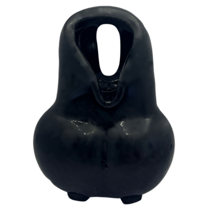 Black Silicone cock ring and egg shaped ball holder