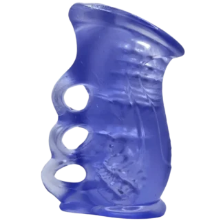 Blue silicone with openings, Soft Knuckle Bust-A-Nut silicone Penis Masturbator.