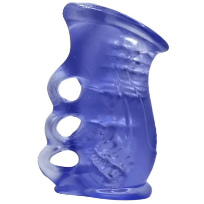 Blue silicone with openings, Soft Knuckle Bust-A-Nut silicone Penis Masturbator.