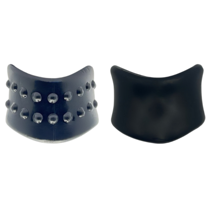 Two black silicone ball stretchers one ribbed