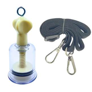 Twist suction cap with adjustable band for penis stretching