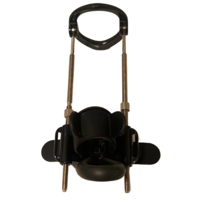 Image of Tension Pro Stretcher for penis. Base with metal rods and grips at top.