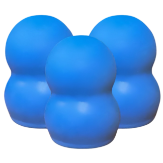 Three blue silicone gland masturbators