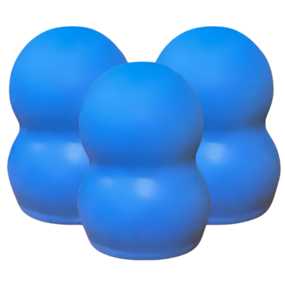 Three blue silicone gland masturbators