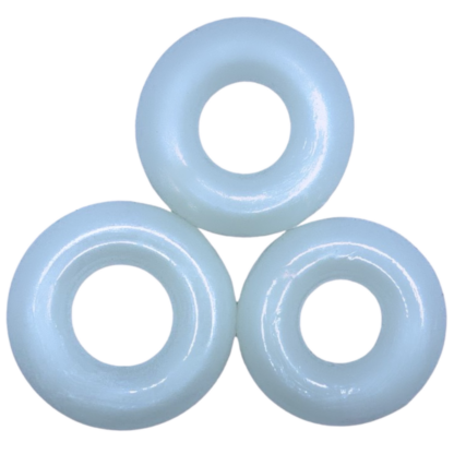 3 white silicone penis rings