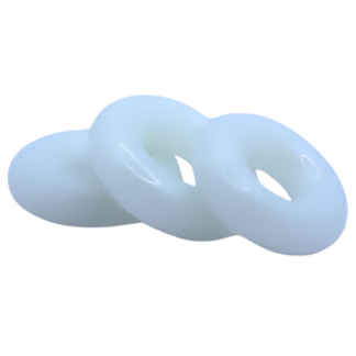 3 white silicone penis rings