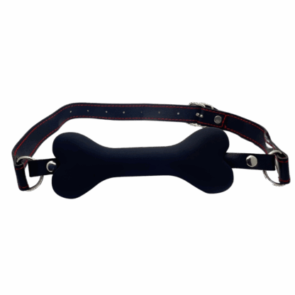 Image of Black Bone Gag on PU Leather Strap