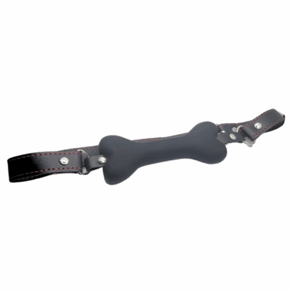 Image of Black Bone Gag on PU Leather Strap
