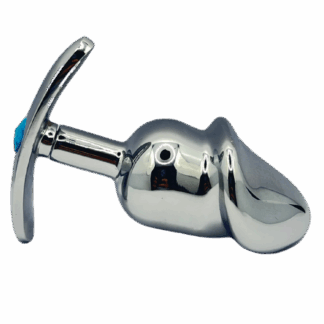 Image of stainless steel penis shape butt plug.
