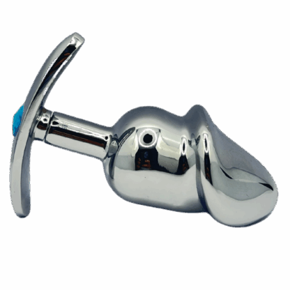 Image of stainless steel penis shape butt plug.