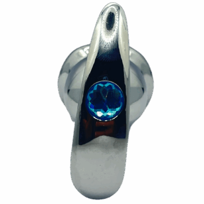 Image of stainless steel penis shape butt plug.